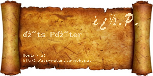 Áts Péter névjegykártya